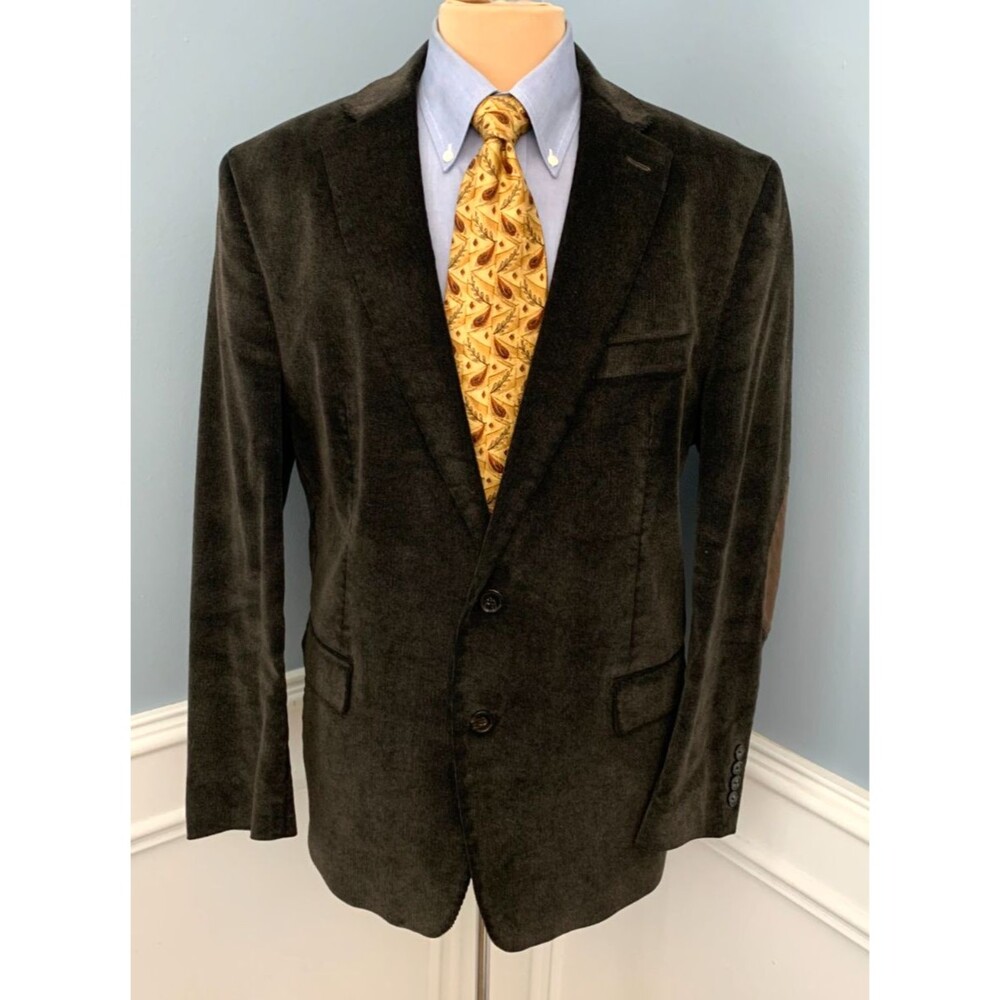 Chaps Blazer Mens 46R Corduroy Elbow Patch Office Casual Cotton Jacket Sportcoat